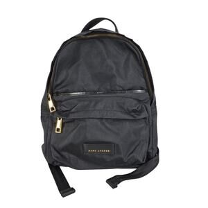 MARC JACOBS NYLON VARSITY MINI BLACK BACKPACK – GOLD‑TONE HARDWARE – SMALL SIZE